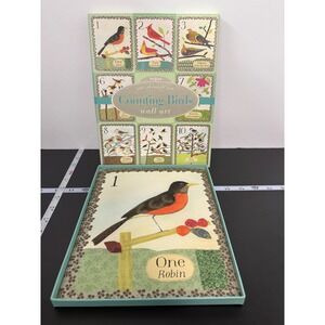 eeBoo Kids Counting Birds Wall Art 8x10 Green Melissa Sweet Illustration 10pc